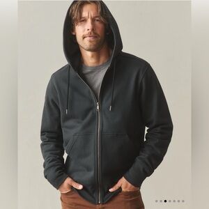 NWOT American Giant Mens Classic Full Zip Up Black Hoodie Sweatshirt heavyweight